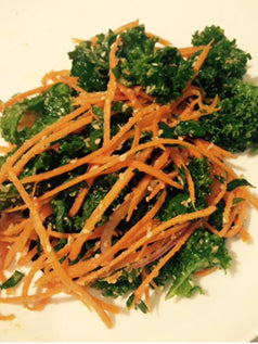 Kale, carrot and coconut Salad