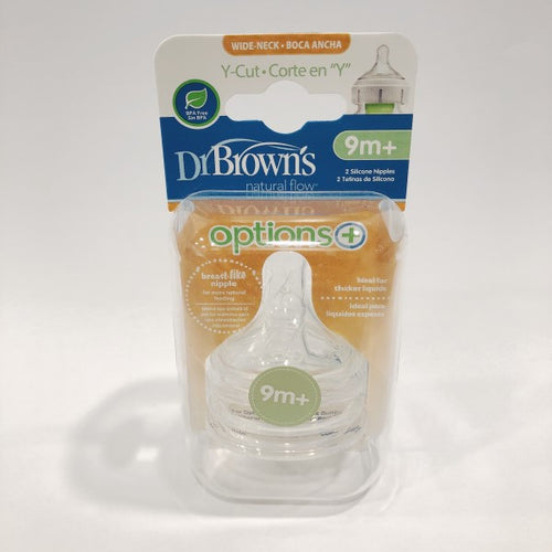 Dr Brown's Options + Wide Neck Teat - Y-Cut - 9 Months+ - 2 Pack