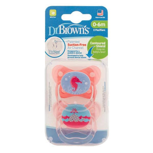 Dr Browns PreVent® Contoured Pacifier 0-6m Pink